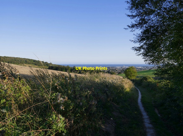 Photo 6"x4" Path downhill towards Lancing Beggars Bush\/TQ1607 c2019