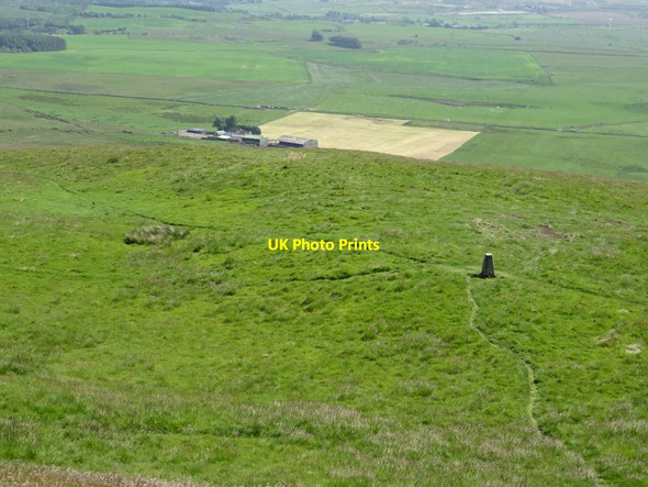 Photo 6"x4" Looking down on a trig point Falkland c2019