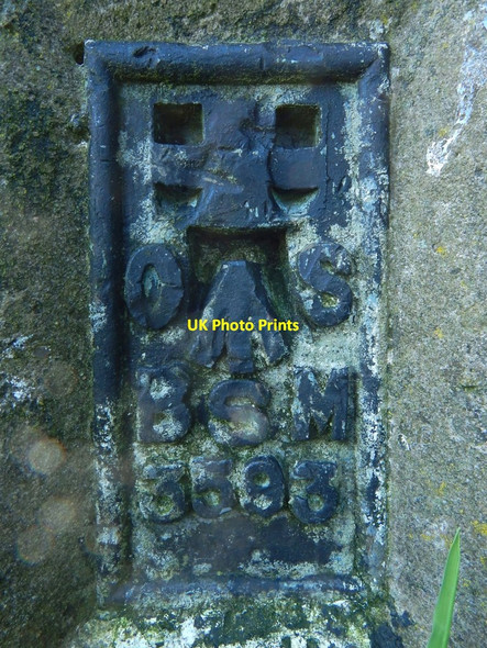 Photo 6"x4" Flush bracket on Hurlet Hill trig point Hurlet c2019