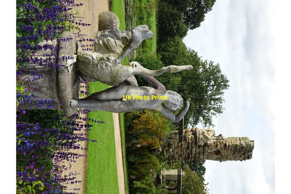 Photo 6"x4" Fountain and ruin, Shugborough Park Great Haywood c2019