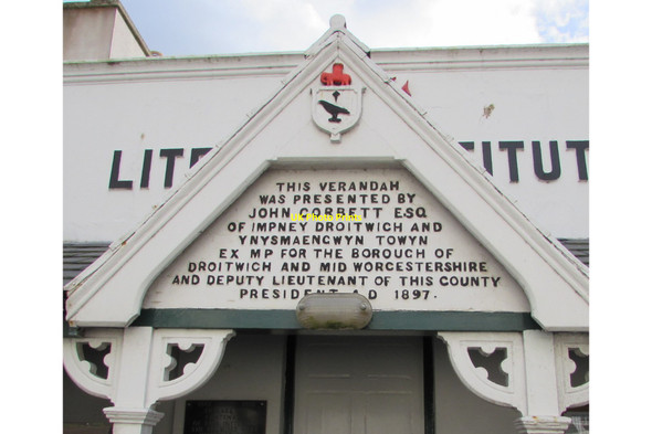 Photo 6"x4" Late Victorian inscription on the Literary Institute, Aberdovey Aberdyfi c2016