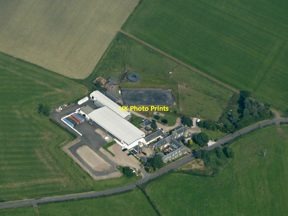 Photo 6"x4" Greenacres curling centre from the air Gateside\/NS3653 c2019