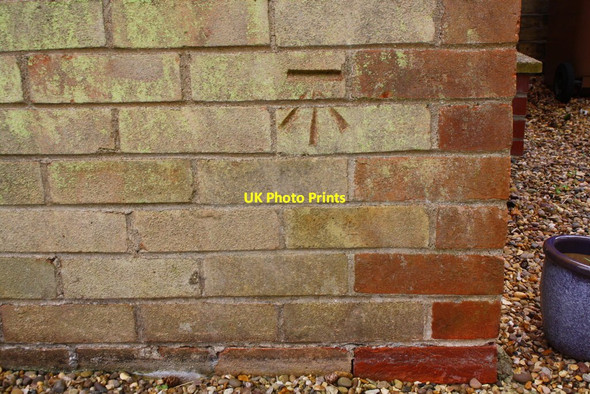 Photo 6"x4" Benchmark on the extension of #6 The Village Orton Longueville c2019