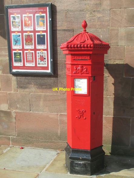 Photo 6"x4" Victorian Penfold pillar box outside the tourist information office, Chester Chester c2019