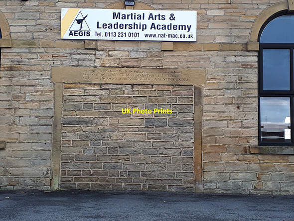 Photo 6"x4" Inscription on the former Stanningley school Pudsey\/SE2233 c2019