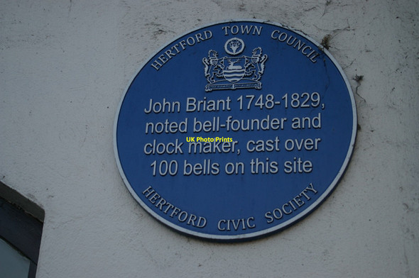 Photo 6"x4" Blue plaque, Parliament Square, Hertford Hertford c2019