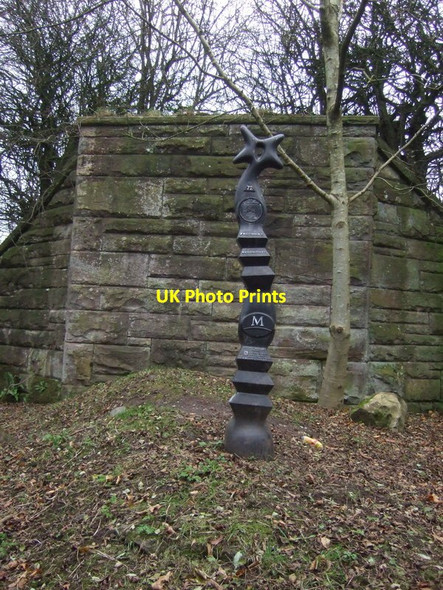 Photo 6"x4" Millennium milepost, National Cycle Route 72 Workington c2019