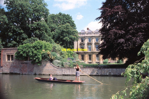 Photo 6"x4" Punting on the Cam, Clare College Cambridge\/TL4658 c1998