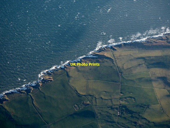 Photo 6"x4" The Rhins coast from the air Castle Ban (Motte) c2019