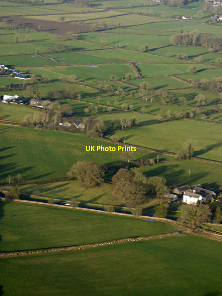 Photo 6"x4" Farmland by Ballyrobin Road from the air Muckamore c2019