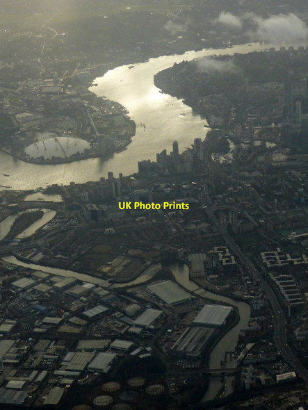 Photo 6"x4" Bow Creek and the Thames from the air Bow\/TQ3682 c2020