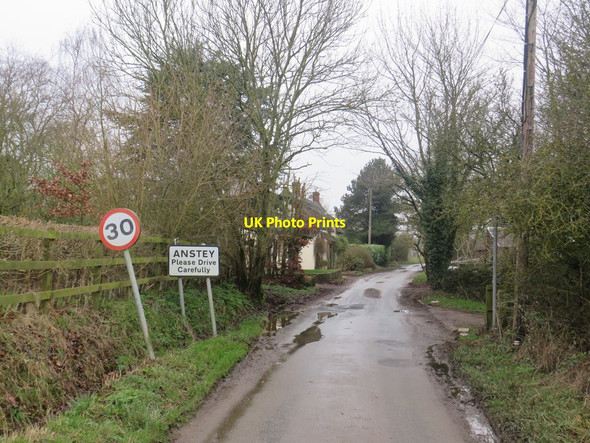 Photo 6"x4" Lane into Anstey Anstey\/TL4032 c2020