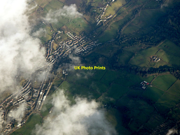 Photo 6"x4" Newmilns from the air Greenholm c2020 P1