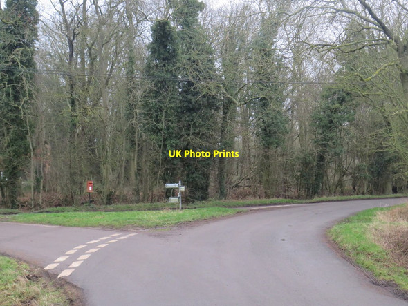 Photo 6"x4" Road junction near Meesden Meesden c2020