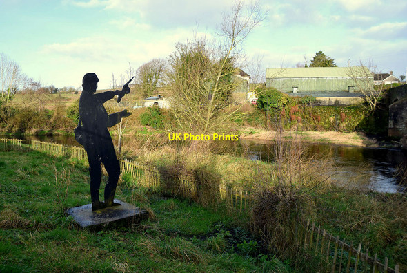Photo 6"x4" Angler sculpture along the River Derg Victoria Bridge\/H3590 c2020