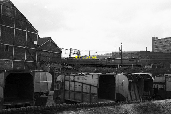 Photo 6"x4" Refuse lorries and electric locomotives at Sheffield Sheffield\/SK3587 c1965