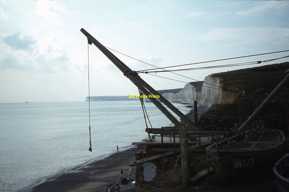 Photo 6"x4" Winch crane at Birling Gap Birling Gap c1979