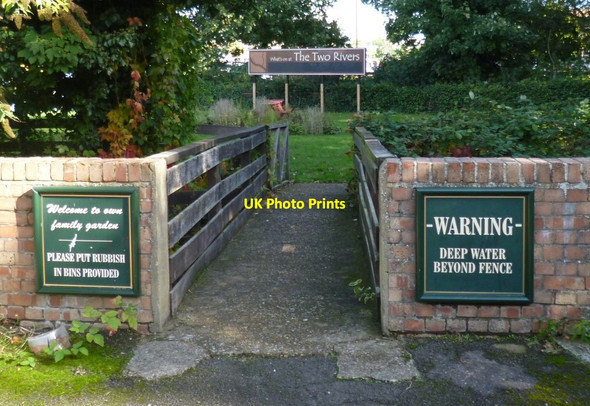 Photo 6"x4" Footbridge from Two Rivers Pub to Beer Garden Staines c2012