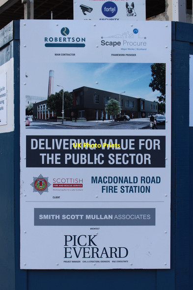 Photo 6"x4" Site Signboard, McDonald Road Fire Station, Edinburgh Edinburgh c2020