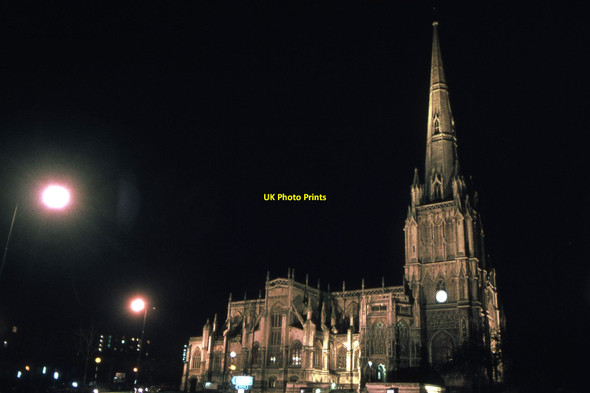 Photo 6"x4" St Mary Redcliffe Church, Bristol at night Barton Hill\/ST6072 c1984