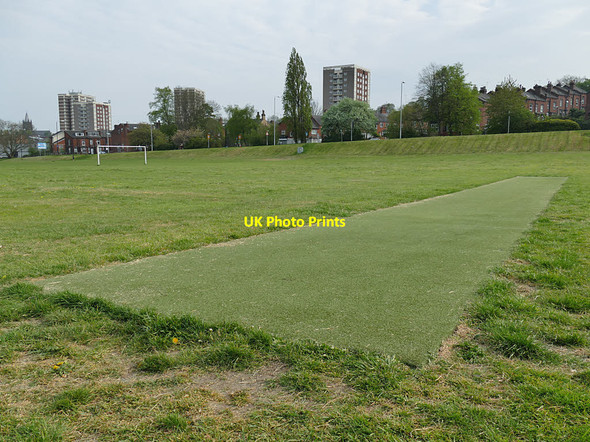Photo 6"x4" Armley Park: cricket pitch Armley c2020