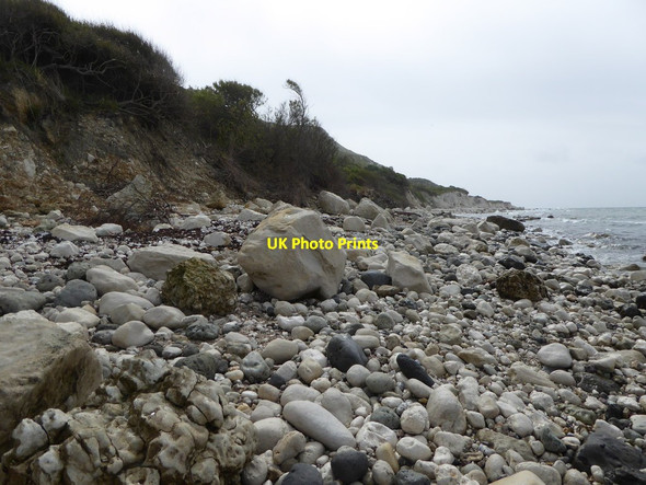 Photo 6"x4" Cliff and beach at Ringstead Bay Osmington Mills c2020