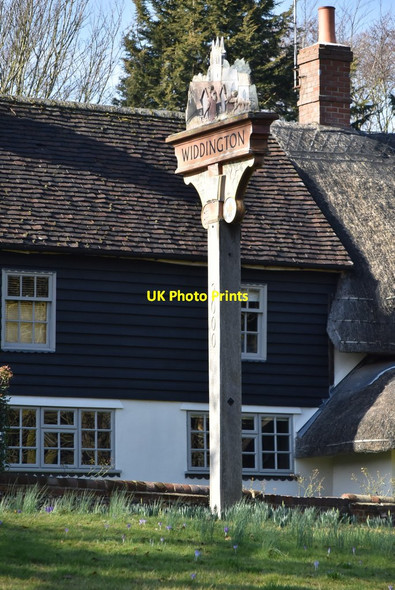 Photo 6"x4" Village sign, Widdington Widdington c2019 P1