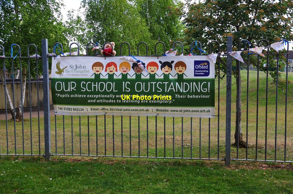 Photo 6"x4" Banner outside St. John the Evangelist Church of England Primary School, Shilton Park, Carterton, Oxon Carterton\/SP2806 c2020