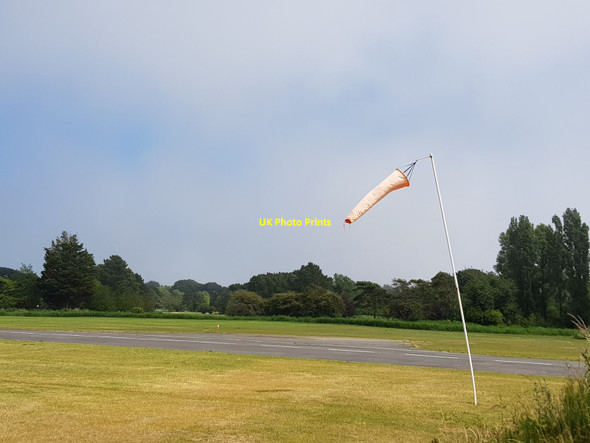 Photo 6"x4" Wind sock and runway, LEC airfield Bognor Regis Bognor Regis c2020