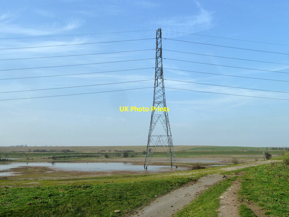 Photo 6"x4" Pylon with wet feet Crayford\/TQ5174 c2012