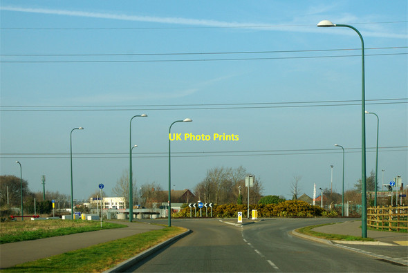 Photo 6"x4" Roundabout by sewage works entrance Purfleet c2012