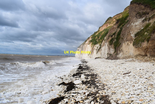 Photo 6"x4" Beach and cliffs at Dykes end. Croft c2020