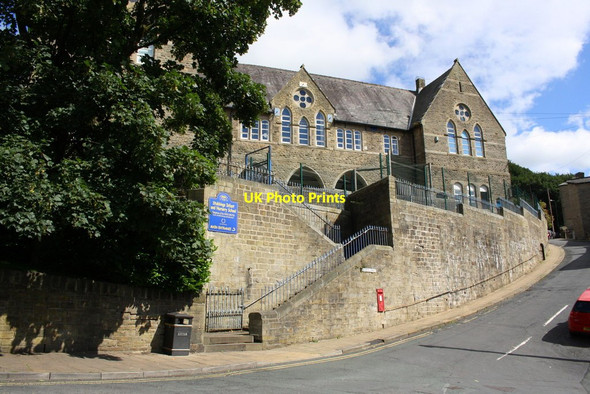 Photo 6"x4" Stubbings Infant and Nursery School with access steps from School Street Hebden Bridge c2017