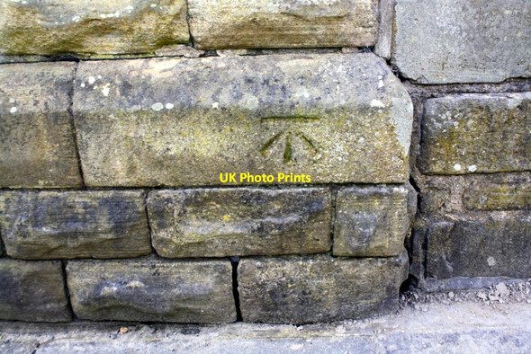 Photo 6"x4" Benchmark on Stubbings Infant and Nursery School Hebden Bridge c2017