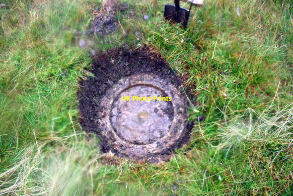 Photo 6"x4" Ordnance Survey Concrete ring trig point at Millstone Rigg Nine Standards Rigg c2017