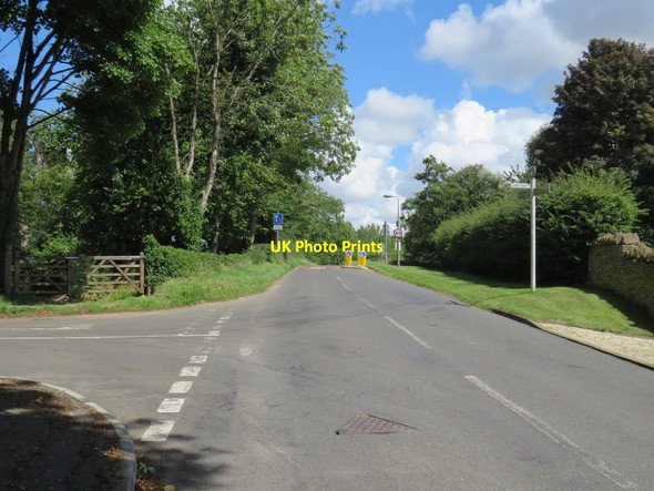 Photo 6"x4" Road junction at Enstone Church Enstone c2020