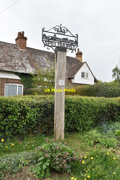Photo 6"x4" Speldhurst Village sign Speldhurst c2020