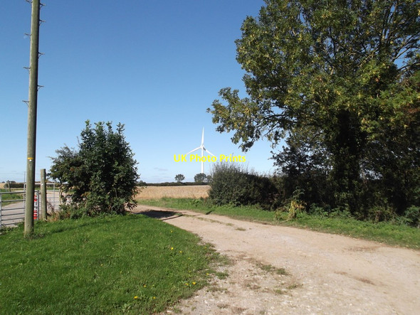 Photo 6"x4" Field track and wind turbine, Nunkeeling Bewholme c2020