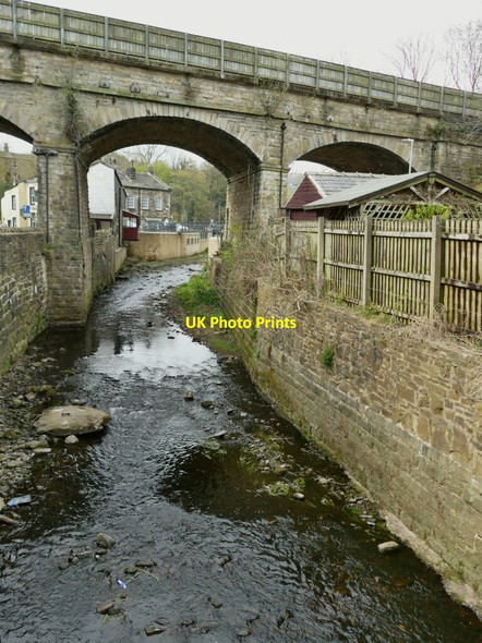 Photo 6"x4" Mytholmroyd railway viaduct - central span Hoo Hole c2021