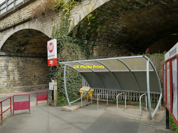 Photo 6"x4" Cycle parking at Mytholmroyd station Hoo Hole c2021