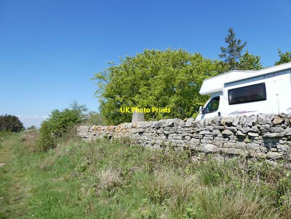 Photo 6"x4" Trig pillar beside the Military Road Sandhoe c2021