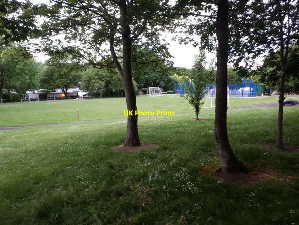Photo 6"x4" Playing field of Burley St Matthias Primary School Burley\/SE2734 c2021