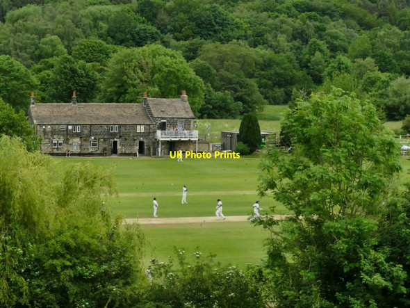 Photo 6"x4" Esholt cricket ground from above Baildon c2021