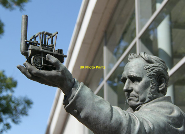 Photo 6"x4" George Stephenson at Chesterfield Station \u00e2\u0080\u0093 detail Chesterfield\/SK3871 c2021