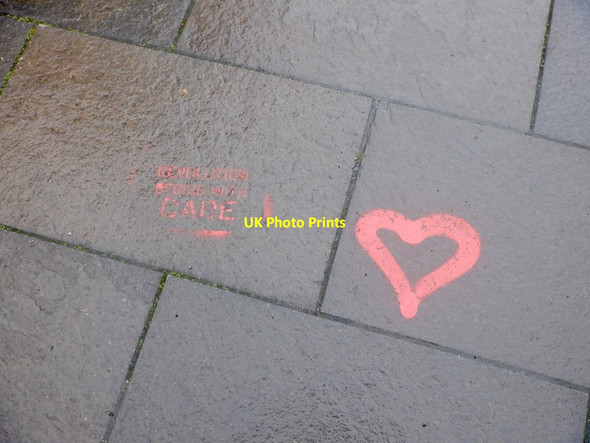 Photo 6"x4" Pavement graffiti, The Vennel Edinburgh c2021