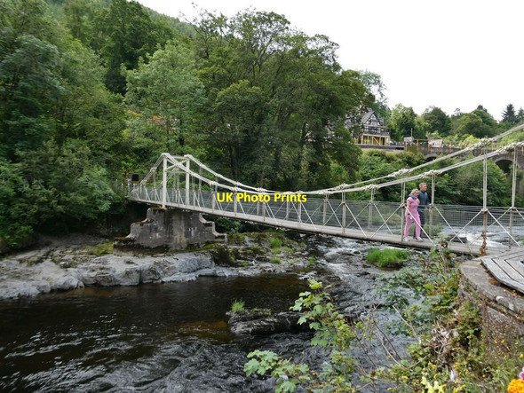 Photo 6"x4" Chain Bridge over the River Dee Llangollen c2021