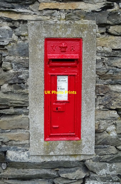 Photo 6"x4" Victorian postbox on the A5084, Water Yeat Water Yeat c2021