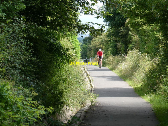 Photo 6"x4" Cyclist on Bowes Railway Path Washington\/NZ3157 c2021