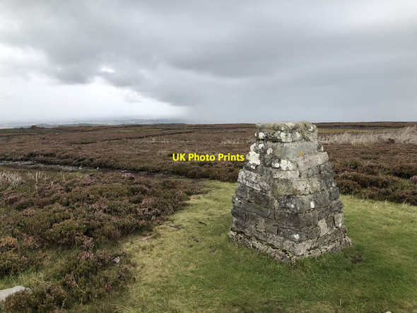 Photo 6"x4" Trig point, Black Hambleton Over Silton c2020