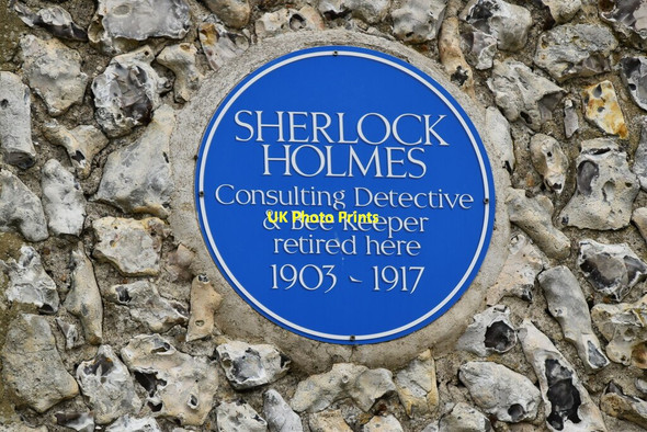 Photo 6"x4" Blue plaque, Derby Cottage Birling Gap c2020